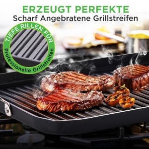 Tigaie Grill Nutrichef 56x32 cm cu Rillen, Antiadherenta, pentru Gaz, Electric si Inductie - Img 3
