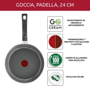 Tigaie Lagostina Goccia 24 cm, Antiaderenta, Eco-Friendly, Inductie - Img 2