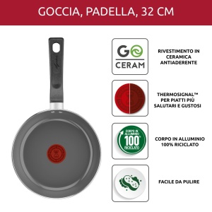 Tigaie Lagostina Goccia 32 cm, Antiaderenta, Eco-Friendly, Inductie - Img 2