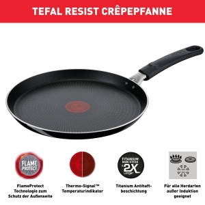 Tigaie pentru clatite Tefal Resist 25 cm, antiaderenta, neagra - Img 4