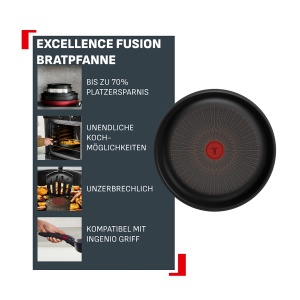 Tigaie Tefal Ingenio Excellence 24 cm, Antiaderenta Fusion Core, Negru - Img 3