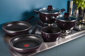 Tigaie Tefal Resist Intense 28 cm Antiaderenta Indicator Thermo-Signal Rosu inchis - Img 6