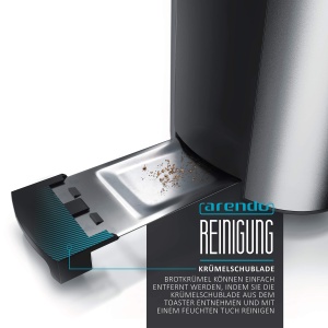 Toaster Arendo Frukost, 1500W, 4 felii, functie de dezghetare, Cool Grey - Img 4