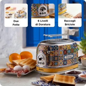 Toaster Ariete Positano 155, 810W, 6 niveluri de rumenire, inox - Img 4