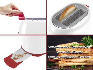 Toaster BEPER P101TOS100, 2 feliute, 7 niveluri rumenire, inox - Img 4