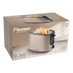 Toaster Bestron ATS1000SAT 1000W 7 trepte rumenire cu tava pentru firimituri Hellbeige - Img 3