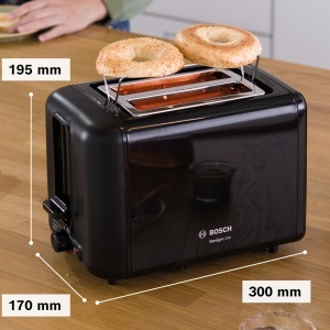 Toaster Bosch DesignLine TAT3P423DE, 970 W, Functie decongelare, Negru - Img 3
