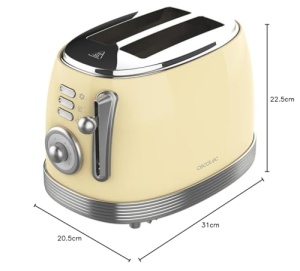 Toaster Cecotec ToastTaste 800 Vintage, 850W, 2 felii, Galben - Img 8