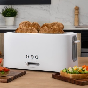 Toaster Cecotec ToastTaste 9000, 1630W, 4 felii, 2 sloturi extra-largi, Alb - Img 2