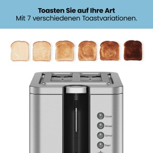 Toaster Chefman RJ31-SS-V2-EU, 2 felii, 925W, inox, 7 trepte de rumenire - Img 4