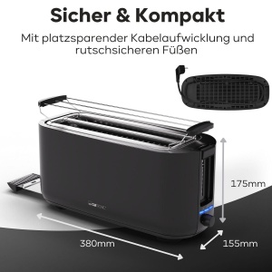 Toaster Clatronic TA 3802 Negru 4 Felii Functie Decongelare - Img 7