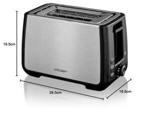 Toaster Cloer 3569 Negru 1000W Functie Check si Design din Inox - Img 9