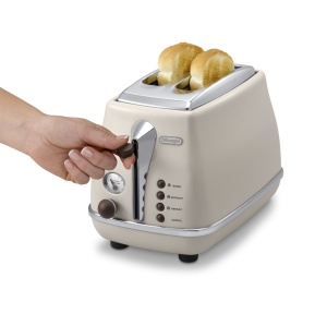 Toaster DeLonghi Icona Vintage CTOV 2103.BG, 2 fante, 6 niveluri rumenire, bej - Img 4