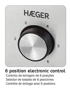 Toaster Haeger TO-14D.010A 1400 W cu 2 fante, inox, control electronic - Img 5