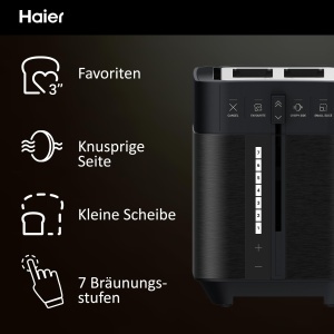 Toaster Haier I-Master HTO5A3, 2 felii, 1150W, extra adancime, 7 niveluri rumenire - Img 3