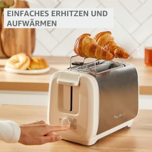 Toaster Moulinex Subito LT5S1AE0, 1200 W, 2 fante, alb si inox - Img 8