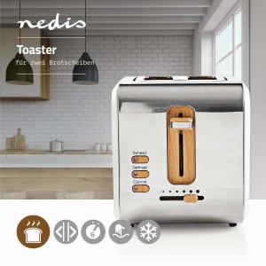 Toaster Nedis KABT510EWT, 2 sloturi, 6 niveluri rumenire, alb - Img 2