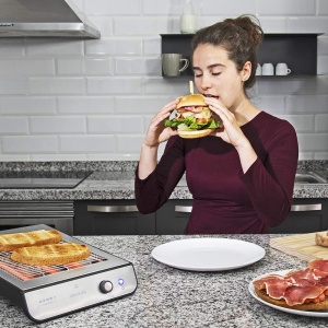 Toaster orizontal Cecotec Turbo Easy Toast Inox, 900 W, 6 trepte, argintiu - Img 6