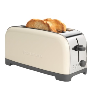 Toaster Taurus Vintage Creme, 1500W, 2 fante lungi, 7 niveluri de rumenire