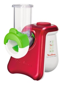 Tocator electric Moulinex DJ8115 | Tocatoare Fresh Express Max | 5 Insertii de tambur Functie zaruri | 260 W | Finisaj rosu rubiniu | alb/rosu metalizat | 14 cm L x 27 cm L x 19 cm H - Img 1