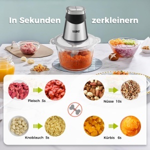Tocator electric YASHE 1,8L 2L, 500W, 2 viteze, bol din sticla si otel inoxidabil - Img 4