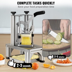 Tocator manual VEVOR pentru chipsuri de cartofi legume fructe lame din otel inoxidabil 14 inch 38 inch tocator comercial pentru betisoare fructe legum - Img 4
