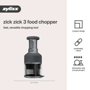 Tocator manual Zyliss Zick Zick 3, lame din otel inoxidabil, recipient multifunctional, usor de curatat - Img 6