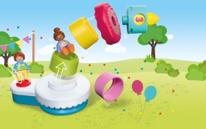 Tort de aniversare PLAYMOBIL JUNIOR 72086 cu figurine si iluminare rotativa, pentru copii 1-4 ani - Img 3
