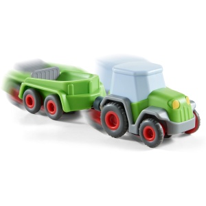 Tractor cu Remorca HABA 305562, Jucarie pentru Copii de la 2 Ani, Verde - Img 2