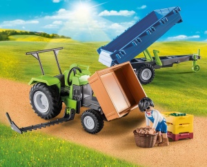 Tractor cu remorca PLAYMOBIL 71249, verde, 42 piese, pentru copii de la 4 ani - Img 7