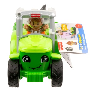 Tractor de jucarie Fisher-Price cu muzica, figurine fermier si caine - Img 6