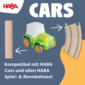 Tractor HABA Cars 2013382001 cu motor cu inertie, din plastic reciclat, 8.5 cm - Img 5