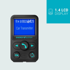 Transmitator auto Energy Sistem FM Xtra (Transmitator FM pentru ascultarea muzicii in masina, LCD de 1.4", Bluetooth(r), microSD, Folder Navigation, USB-MP3, Control vocal) - Negru - Img 2