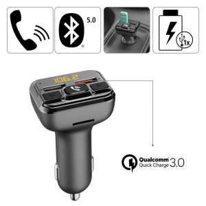 Transmitator FM Bluetooth Hama pentru radio auto cu incarcator auto, sistem hands-free (adaptor auto pentru priza bricheta cu conexiuni pentru microSD, stick USB si QC 3.0 pentru incarcare) argintiu - Img 2