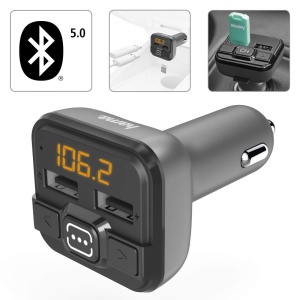 Transmitator FM Bluetooth Hama pentru radio auto cu incarcator auto (adaptor auto pentru priza bricheta cu conexiuni pentru microSD, stick USB si pentru incarcare, transmitator Bluetooth wireless) gri - Img 2