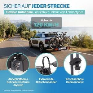 Transportor bicicleta FISCHER Proline Evo 2, pentru 2 biciclete, negru, 60 kg - Img 6