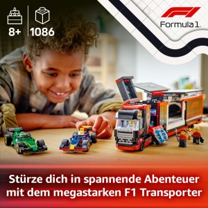 Transportor LEGO City F1 cu RB20 si AMR24, 1086 piese, 5 minifigurine - Img 2