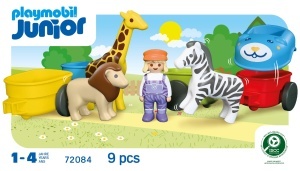 Tren de Jucarie PLAYMOBIL JUNIOR 72084 cu 4 Vagoane si Figurina, Colorat - Img 5