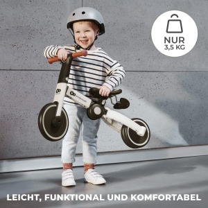 Tricicleta Kinderkraft 3in1 4TRIKE, Easy Ride, Bicicleta fara pedale, pliabila, sa ergonomica, de la 12 luni la 5 ani, galben - Img 4