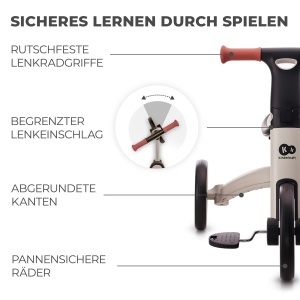 Tricicleta Kinderkraft 4TRIKE 3 in 1, pentru copii 1-5 ani, gri - Img 7