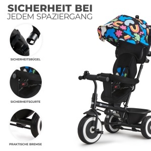 Tricicleta Kinderkraft Aston, pentru copii de la 9 luni, cu scaun rotativ si copertina - Img 6