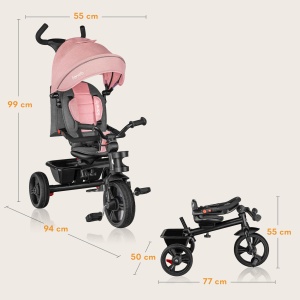 Tricicleta LIONELO Haari 2in1 cu Maner Reglabil, pentru 18 luni - 25 kg - Img 8