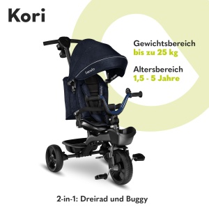 Tricicleta Lionelo Kori pentru copii 15-5 ani cadru din magneziu roti din PU scaun rotativ - Img 2