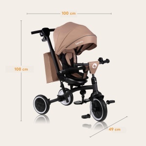 Tricicleta multifunctionala LIONELO Tris Plus Balance Bike de la 9 luni la 5 ani pana la 25 kg, carucior, Roti mari din PU Scaun pivotant 360 deg Ansamblu spatar reglabil fara unelte - Img 9