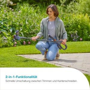 Trimmer de iarba Gardena EasyTrim 25, 18V, 2-in-1, usor si ergonomic - Img 3