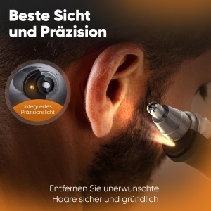 Trimmer nas si urechi Clatronic NE 3595 cu lumina inox Soft-Touch - Img 2
