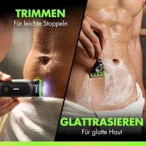 Trimmer pentru corp si zone intime Gillette Labs i7, NegruVerde, cu tehnologie SkinFirst - Img 4