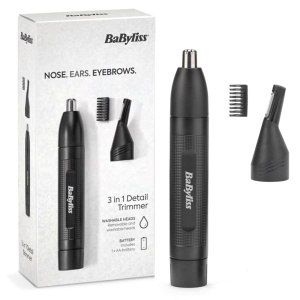 Trimmer pentru nas si urechi Babyliss E652E cu atasament pentru sprancene, 2 lungimi