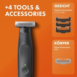 Trimmer si Rasierer Gillette Fusion One, Negru, 45 min autonomie, 100 rezistent la apa - Img 8