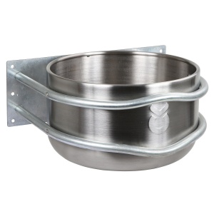 Trog pentru animale Kerbl 32490 din otel inoxidabil, 18 litri, cu sistem de drenaj